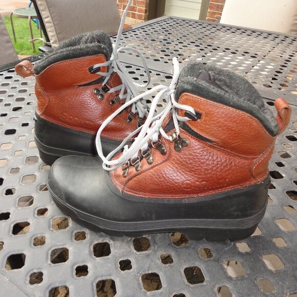 DONNER MOUNTAIN Men's Brown & Black Leather Waterproof Duck Boots Size 10M - Picture 3 of 10